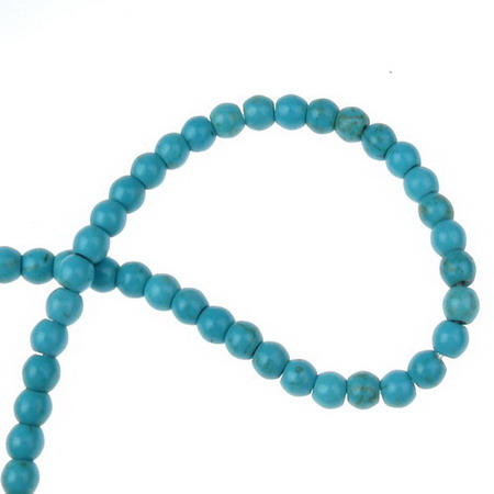 Gemstone Beads Strand, Synthetic Turquoise, Round, 6mm, ~67 pcs