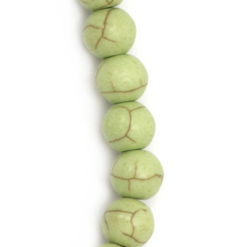 Margele de sfoară piatră semiprețioasă TURCOASE bilă verde sintetică 8 mm ~50 bucăți
