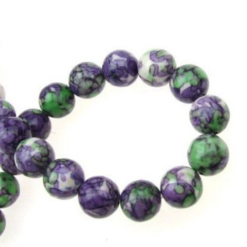 Gemstone Beads Strand, Synthetic Turquoise, Round, Colorful, 10mm, ~38 pcs