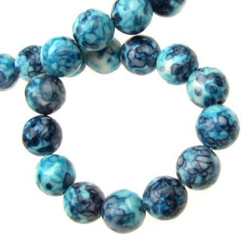 Gemstone Beads Strand, Synthetic Turquoise, Round, Colorful, 10mm, ~38 pcs