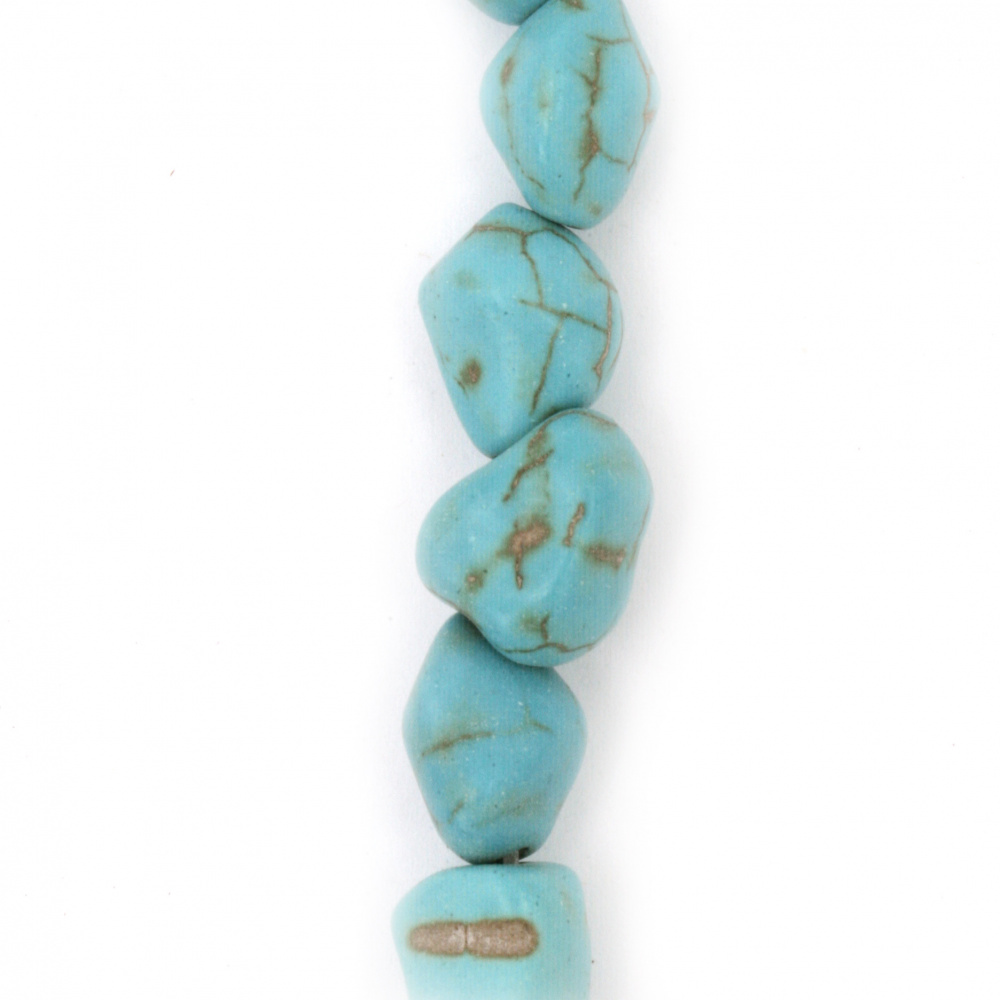 String Synthetic TURQUOISE Stone Beads / ASSORTED Shapes, 8x10 mm ~36 pieces