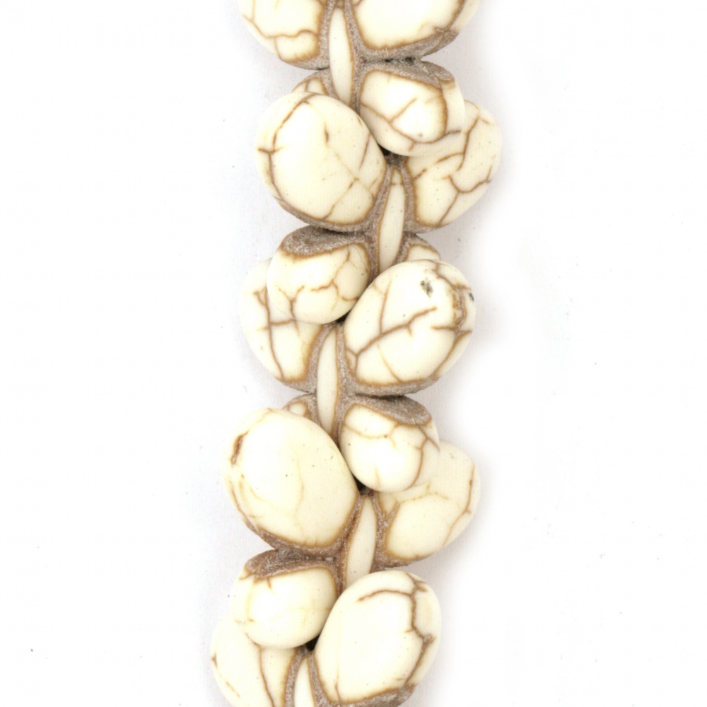 Marge sirag piatra semipretioasa TURCOAZ fluture alb sintetic 20x15x5 mm ~ 34 bucati