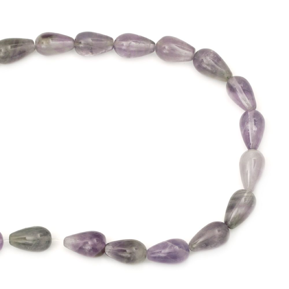 String beads semi-precious stone AMETIST drop 10x16 mm ~ 25 pieces