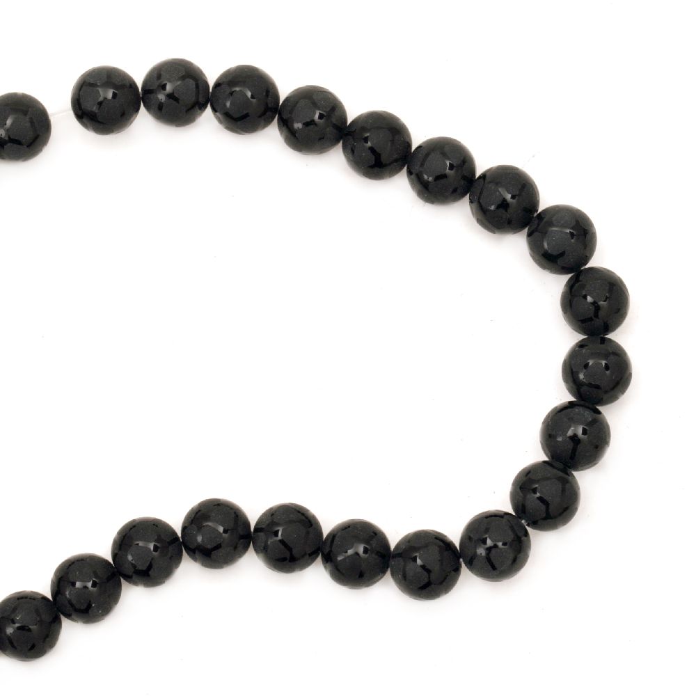Gemstone Beads Strand, Onyx, Round, Frosted, 10mm, ~38 pcs