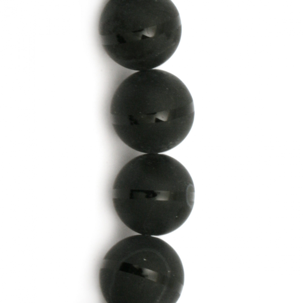 Gem stone ONYX black painted matte ball 16 mm ~ 25 pieces