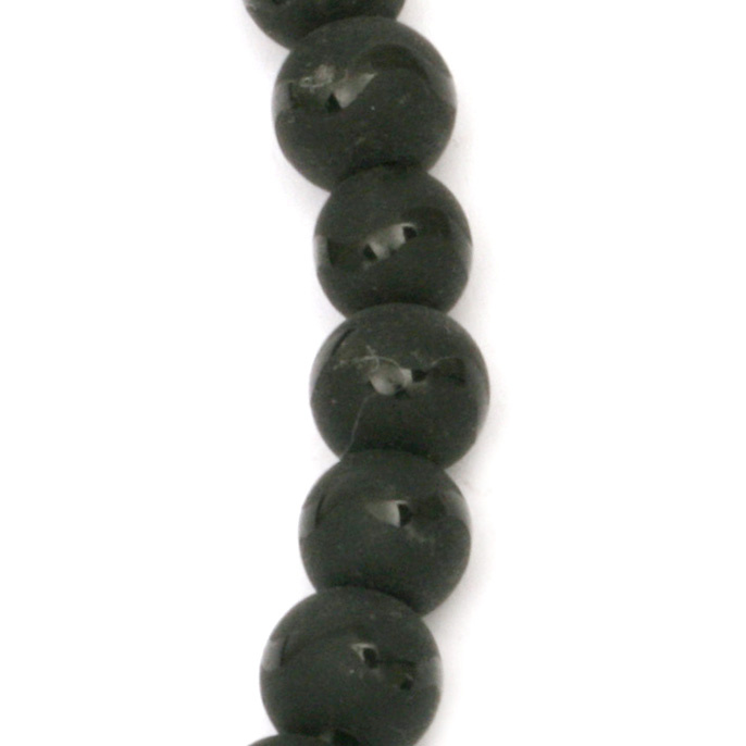 Gemstone Beads Strand, Onyx, Round, Frosted, 8mm, ~48 pcs