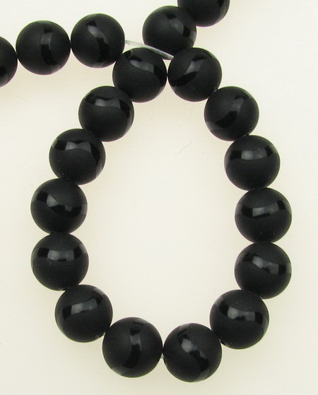Gemstone Beads Strand, Onyx, Round, Frosted, 10mm, ~39 pcs
