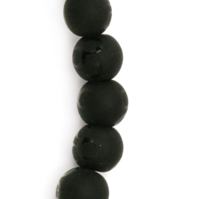 Gemstone ONYX black painted matte ball 8 mm ~ 48 pieces