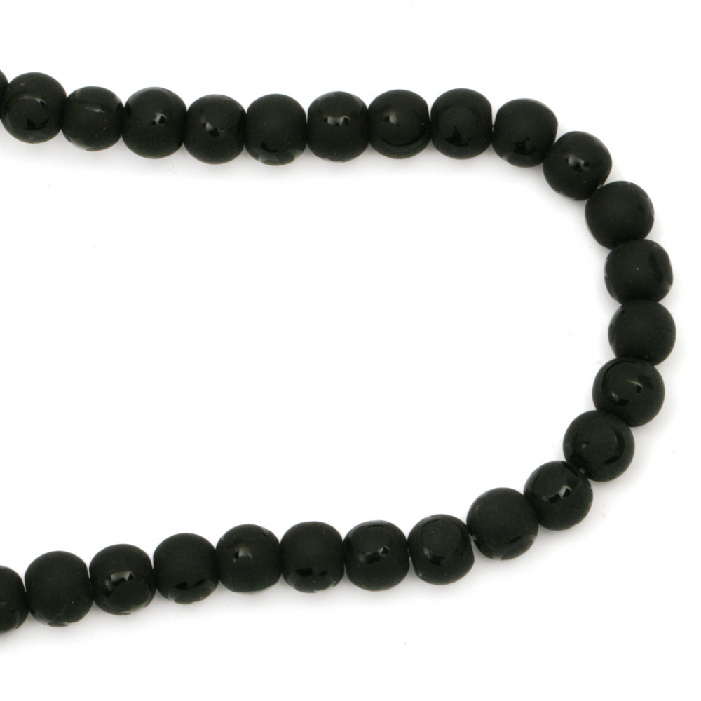 Gemstone ONYX black painted matte ball 8 mm ~ 48 pieces