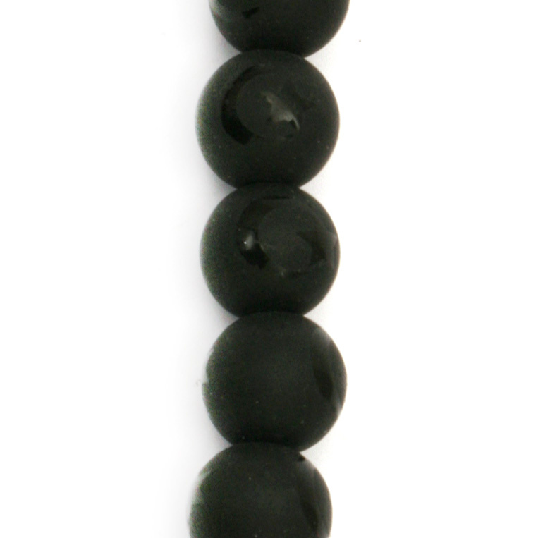 Gemstone ONYX black painted matte ball 10 mm ~ 38 pieces