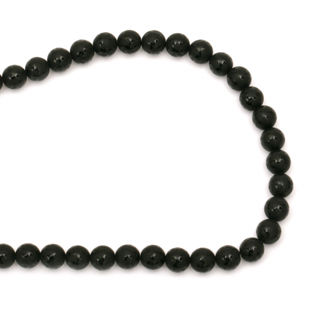 ONYX black painted matte bead 8 mm string beads  ~ 50 pieces