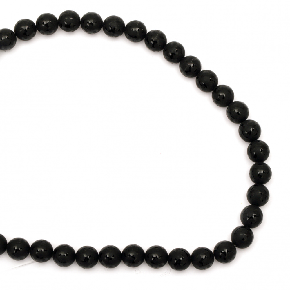 ONYX black painted matte bead 10 mm string beads  ~ 38 pieces