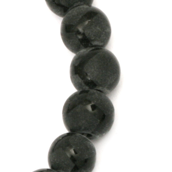 ONYX black painted matte bead   8 mm ~ 48 pieces