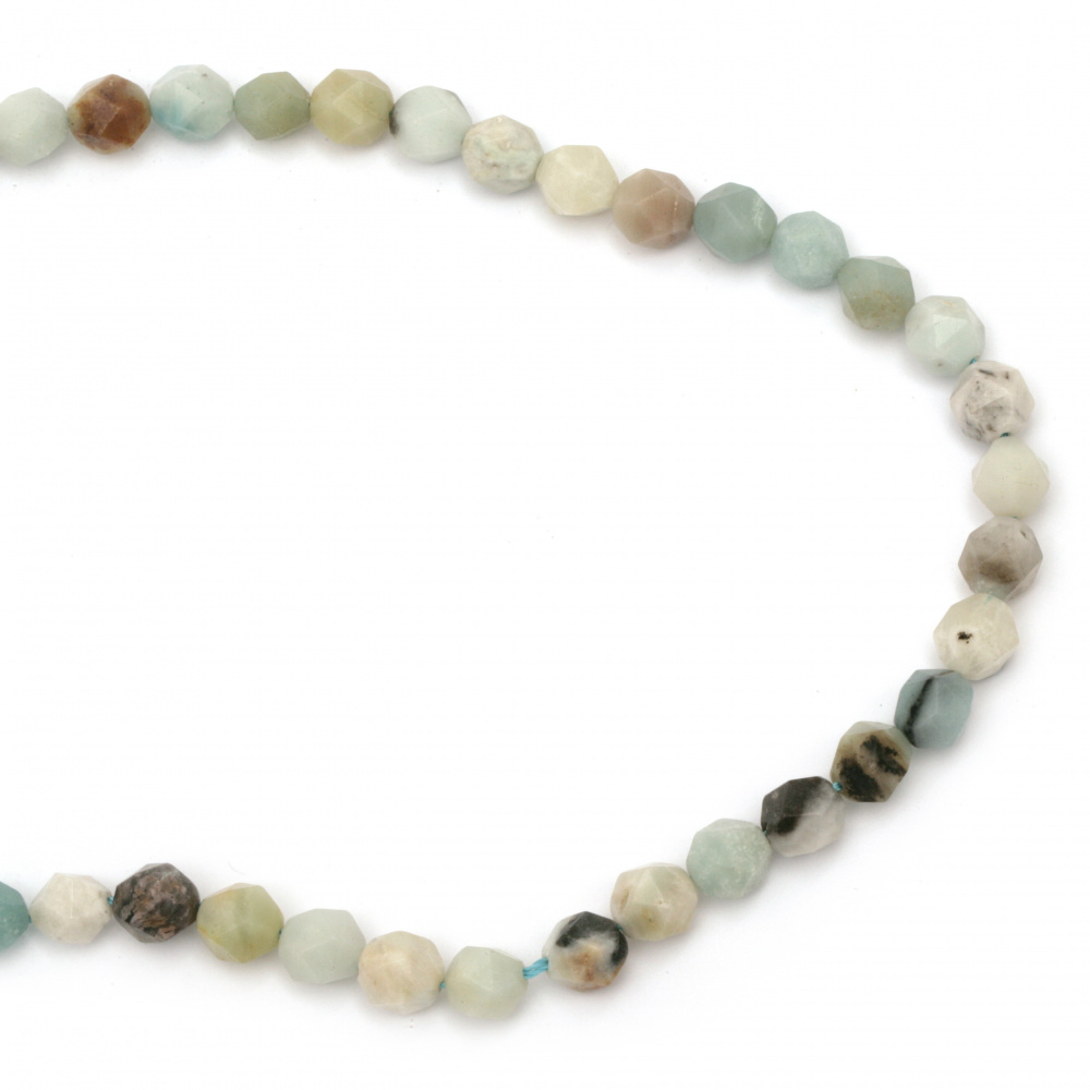 AMAZONITE Faceted Round Beads Strand  10 mm ~ 36 pieces