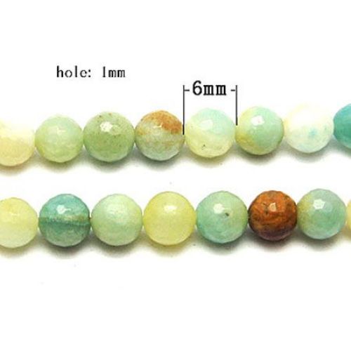 AMAZONITE Faceted Round Beads Strand 10mm, ~ 38 pcs
