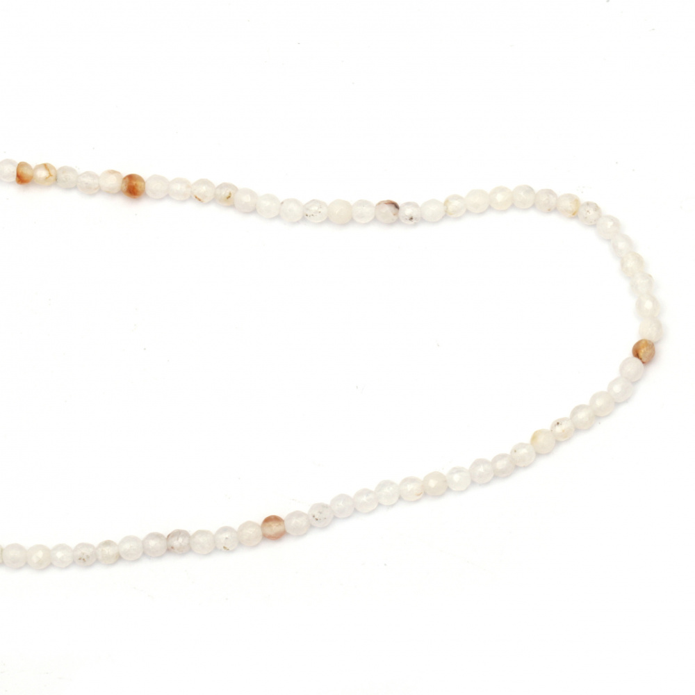 String beads WHITE ball faceted Agate 4 mm ~ 94 pieces