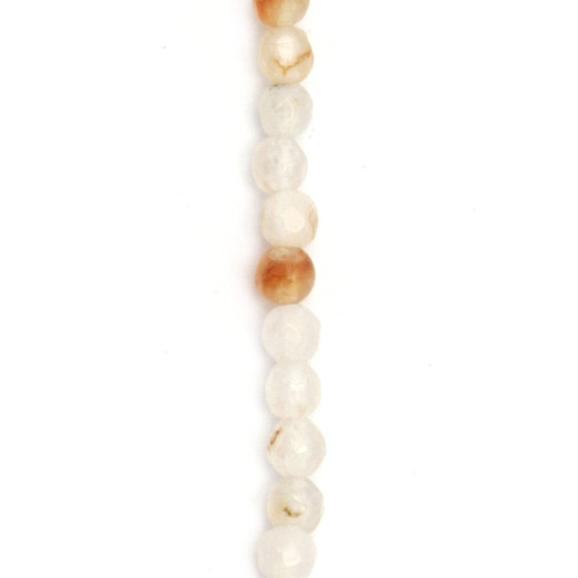 String beads WHITE ball faceted Agate 4 mm ~ 94 pieces