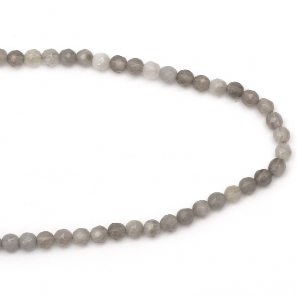 String beads GRAY faceted  Agate 6 mm  ~60 pieces