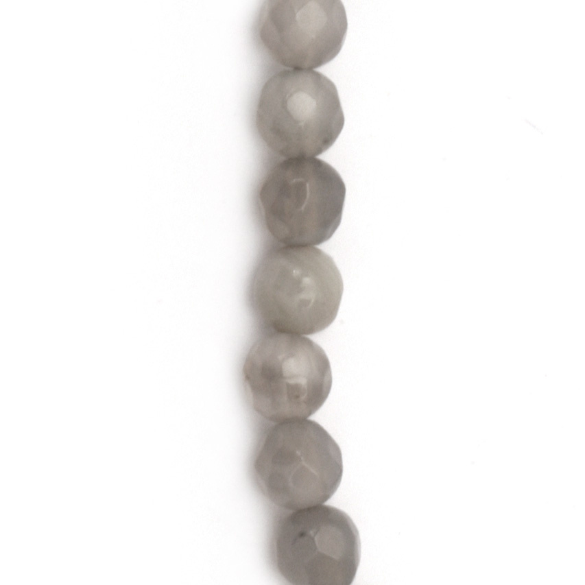 String beads GRAY faceted  Agate 6 mm  ~60 pieces