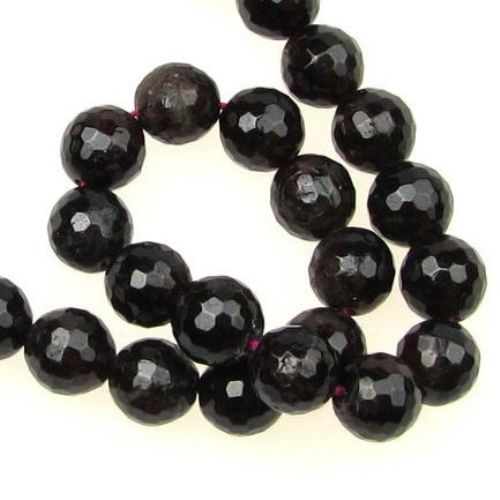 Natural Garnet semi-precious stone, round faceted beads strand,  8 mm ~ 49 pieces