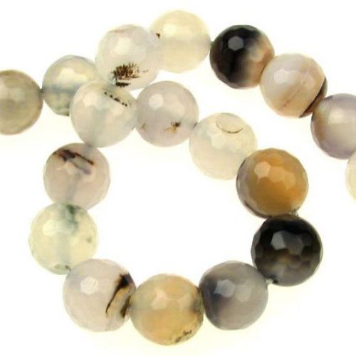 Sirtag margele piatră semiprețioasă  AHAT GRI bilă mix fetate12 mm ~ 32 bucăți