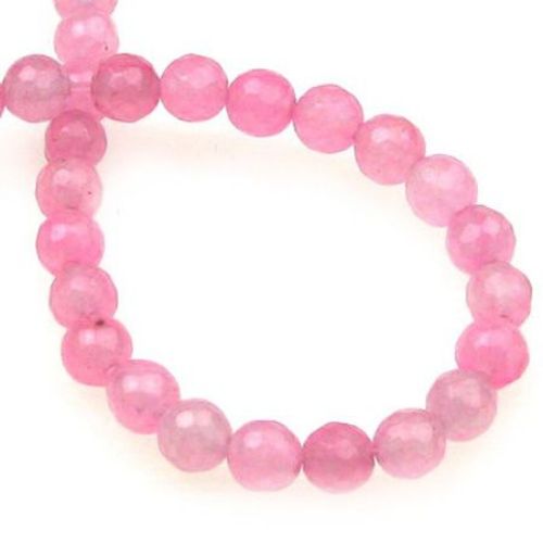 Pink Quartz Faceted beads  semi-precious stone 6mm ~ 74 pieces