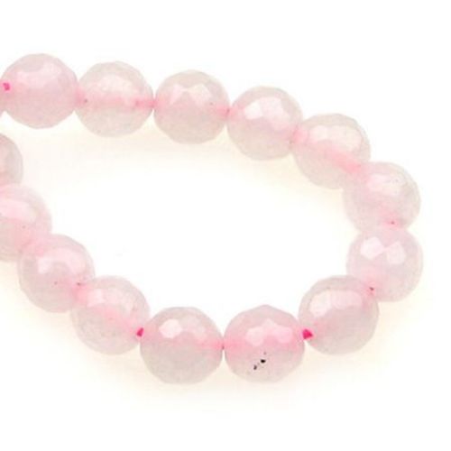 Pink Quartz Faceted beads  semi-precious stone10mm ~37 pieces
