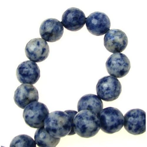 Gemstone Beads Strand, Sodalite, Round, Faceted, 10mm, ~38 pcs