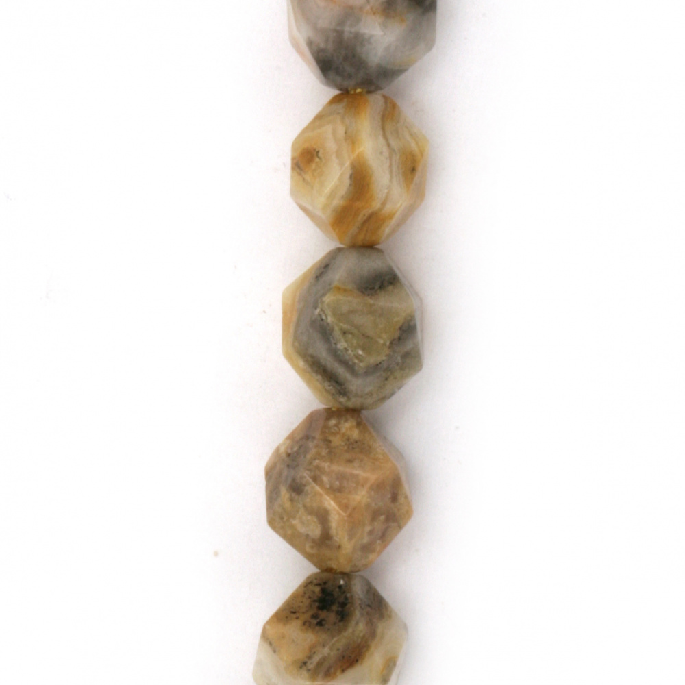 Margele de sfoară piatră semiprețioasă JASPIS peisaj 8 mm margele fațetate ~ 46 bucăți
