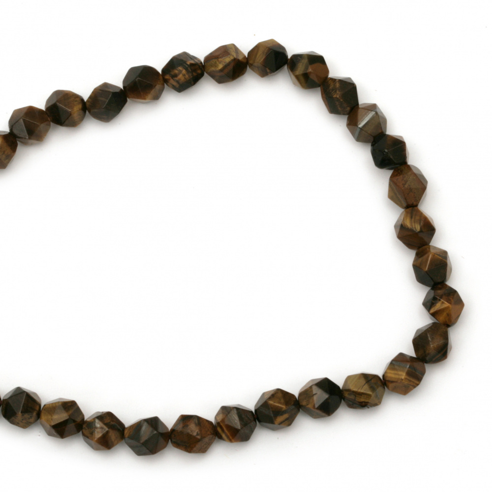 Gemstone  TIGER'S EYE class A faceted ball 10 mm ~ 38 pieces