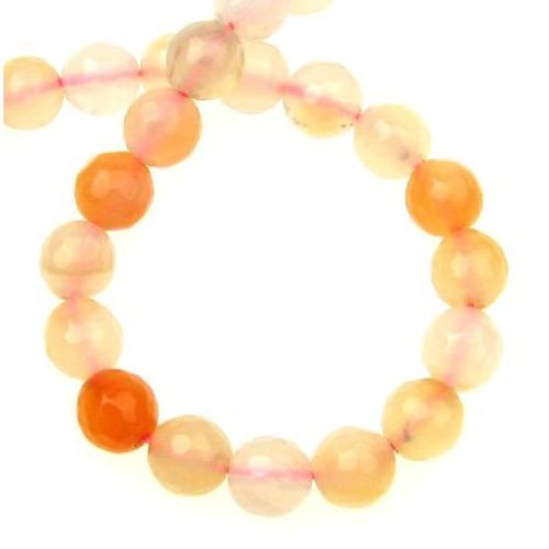 String beads  Faceted  stone Agate Orange Milk Bead 8mm ~ 48 Pieces
