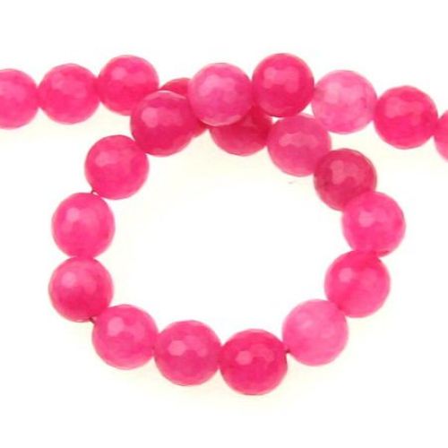 Sirtag margele piatră semiprețioasă  AHAT  roz bila  fetate 10 mm ~ 38 bucăți