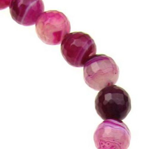 String beads striped stone Agate cyclamen bead faceted 10 mm ~ 37 pieces
