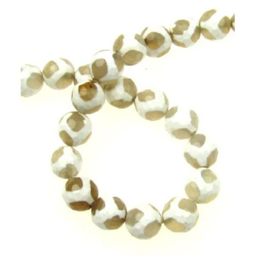 String beads faceted Agate8 mm ~ 48 pieces white bead