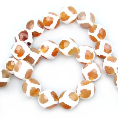 String beads faceted stone Agate orange bead 8 mm ~ 48 pieces