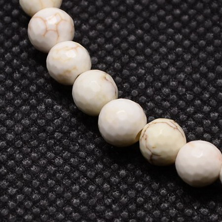 Margele de sfoară piatră semiprețioasă Margele naturală HOWLITE fațetată 4 mm ± 96 bucăți