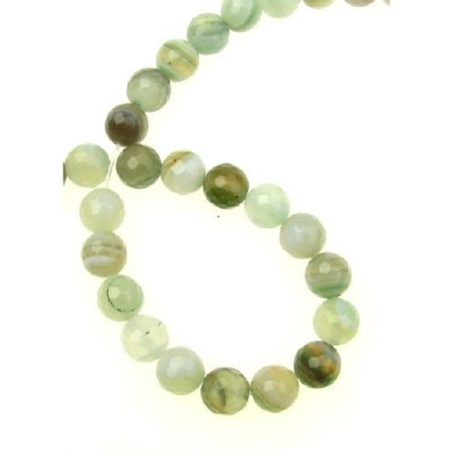 String Colored Ball-shaped Gemstone Beads / STRIPED AGATE, Faceted Ball: 8 mm ± 47 pieces