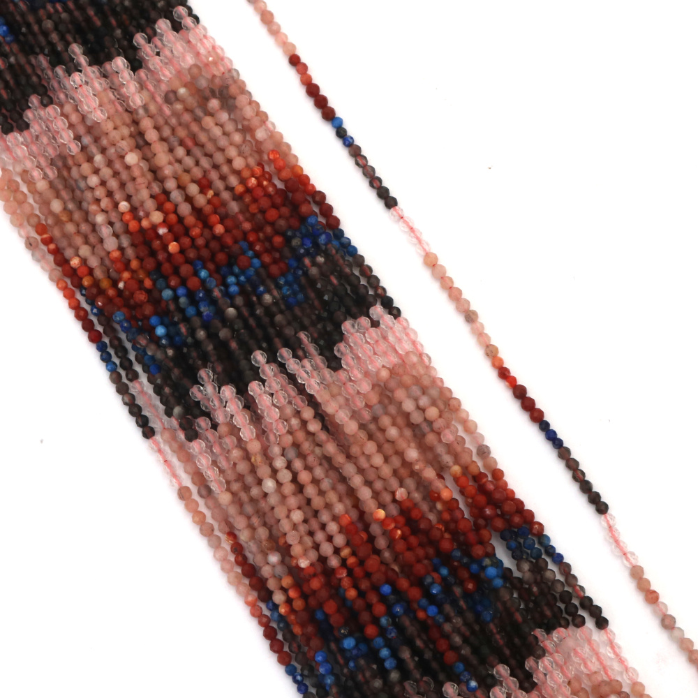 Atemberaubender „Wüstenhimmel“ Halbedelstein-Perlenstrang mit Facettenschliff – 2,5 mm runde Bastelperlen, ca. 195 Stück