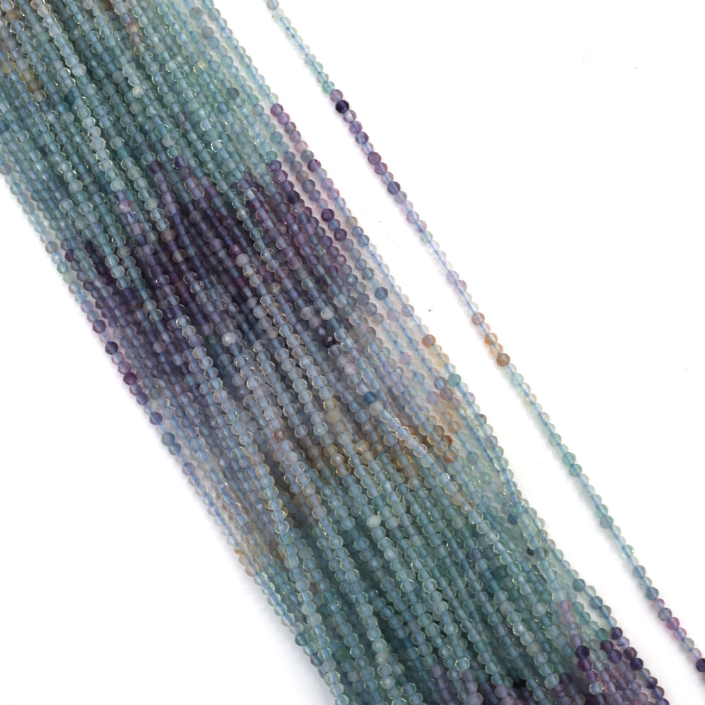 Elegante „Lake Sonata“ Halbedelstein-Perlenstrang, facettiert – 2,5 mm runde Perlen, ca. 195 Stück, Schmuckzubehör zum Basteln