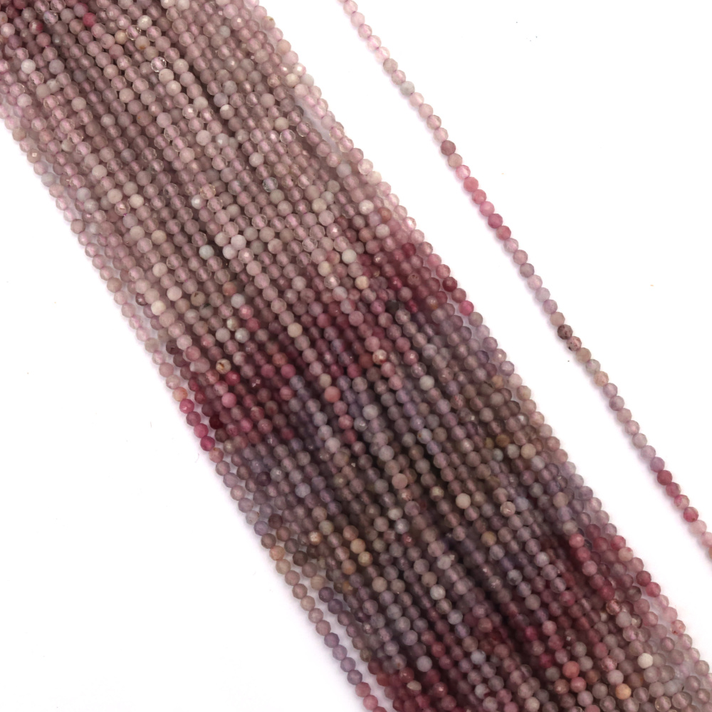 String of Semi-Precious Stone Beads / COLD LAVENDER Palette / Faceted Ball: 2.3~2.5 mm ~ 175 pieces