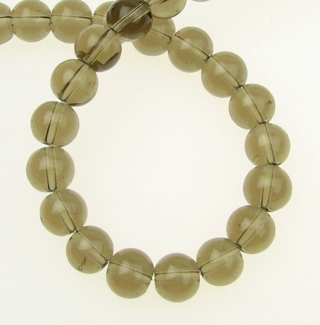 String Smokey Quartz beads  - natural stone imitation, ball shaped 8 mm ~49 pieces