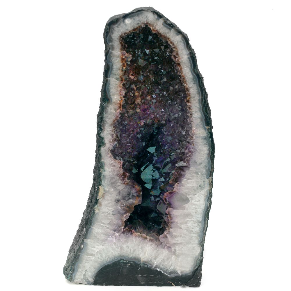 Natural Amethyst Geode - Druse of Amethyst Gemstone with Deep Purple Crystal Quartz Cluster