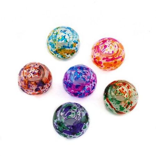Art glass bead, Pandora typeelements 15x10 mm hole 5.5 ~ 6 mm assorted colors