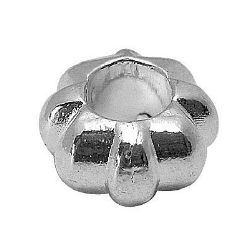 Metal art ring shape bead, Pandora type 12x12x6.5 mm hole 5.5 mm color silver