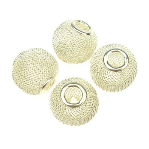 Metal ART Bead PANDORA Type for Jewelry Accessories, 16x14 mm, Hole: 5 mm, Silver