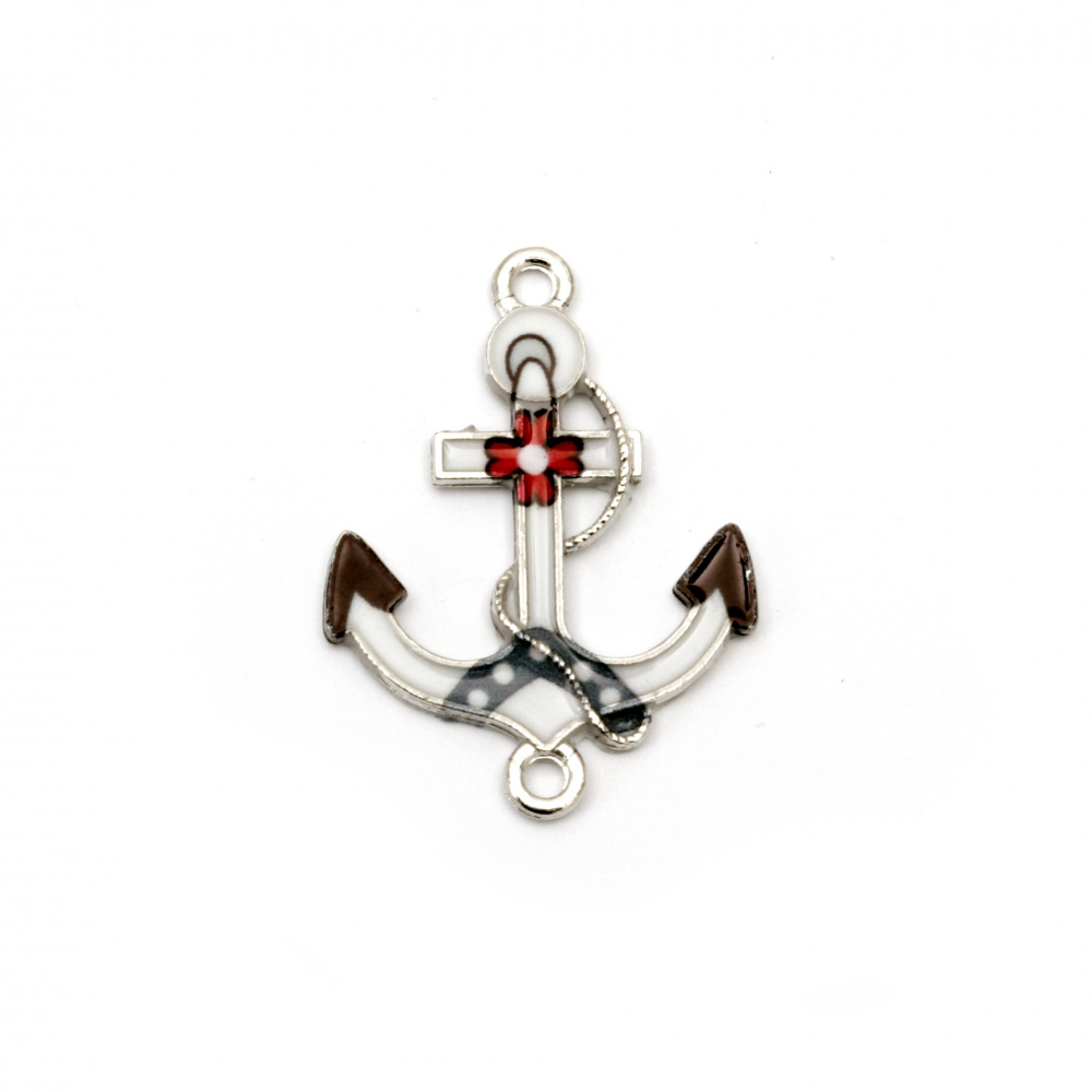 Connecting element metal anchor 29x21.5x2 mm hole 1.5 mm color silver -2 pieces
