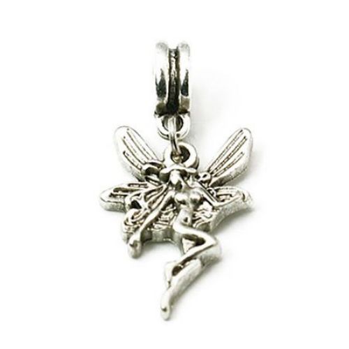 Metal jewellery charm fairy 33 mm