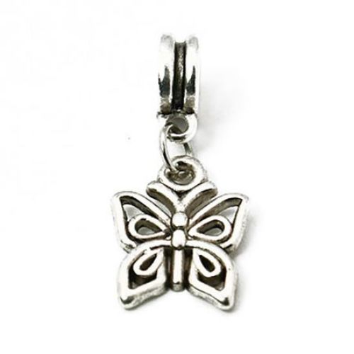Metal jewellery charm butterfly 27  mm