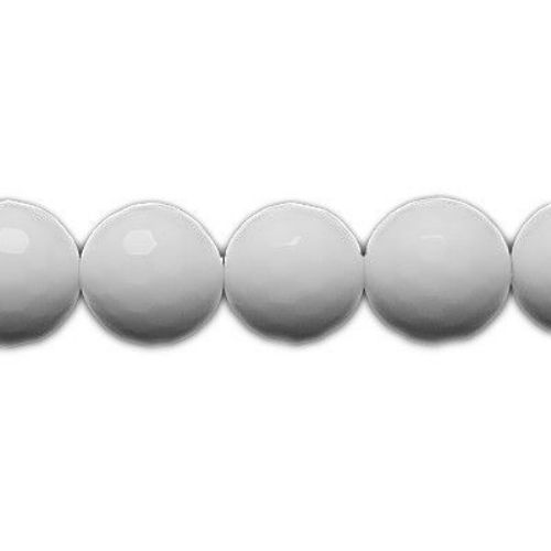 Porcelain Beads Strand, Round, White, 14mm, ~28 pcs