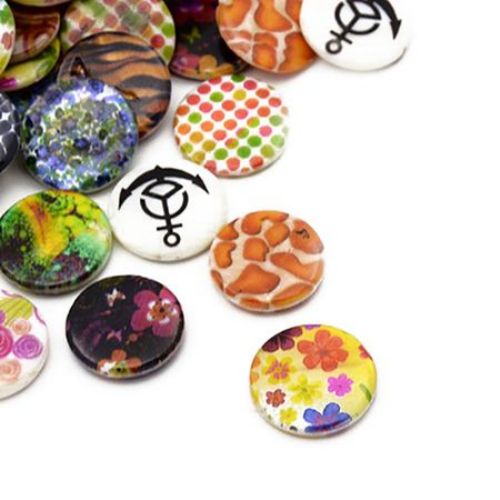 Bead mother-of-pearl money painted 20x3.5 hole 0.8 mm MIX - 5 pieces